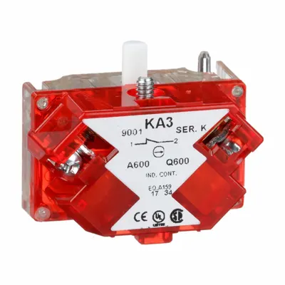 SCHNEIDER Contact Block: 30 mm Panel Mounting Size, 1NC, Momentary - Contact Blocks