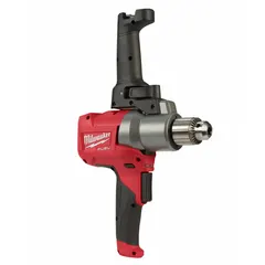 This cordless mud mixer operates on 18V DC and is sold as a bare tool. It features a 1/2 in keyed chuck, a brushless motor, and a continuous operation mode with a maximum speed of 550 RPM and a 16:1 gear ratio. Designed for mixing joint compound, thinset, grout, and other construction materials in drywall, tiling, and masonry applications.