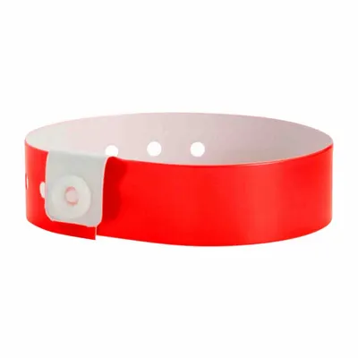 ID V1-03 Security Wristband, Red Vinyl, No Legend, 10 in x 3/4 in, 500-Pack - Security Wristbands