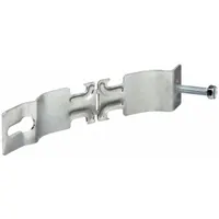 Steel angler conduit clamp with electroplated silver finish for securing 1-1/4 in rigid metal conduit (RMC) to structural surfaces. Used in electrical installations to support and fasten conduit runs