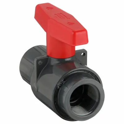 SPEARS Manual Two-Way Ball Valve: 1 in, PVC, Straight, FNPT x FNPT, 235 psi Max. Pressure (CWP) - PVC Ball Valves