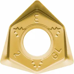 CVD carbide Trigon (W) indexable milling insert for medium to high-speed milling of steel and cast iron. Suitable for general-purpose machining in industrial manufacturing environments requiring reliable cutting performance and edge strength.