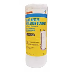 This general-purpose insulation blanket is designed for 60-gallon water heater tanks, measuring 75 inches in length. It reduces standby heat loss to improve energy efficiency and maintain water temperature. Suitable for use in commercial and residential facilities.