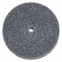 This unitized wheel is designed for final finishing of stainless steel and nickel alloys. It features a fine, soft (2) silicon carbide abrasive for consistent surface finishing on welds, edges, and contours. The wheel measures 6 inches in diameter, 1 inch in width, with a 1 inch arbor hole