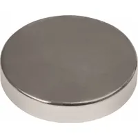 Neodymium disc magnet with 1/2 in outside diameter, 0.125 in thickness, and 8.7 lbf maximum pull force. Silver finish. Used for holding, positioning, and fixturing in industrial applications such as light-duty clamping, sensor mounting, and part retention