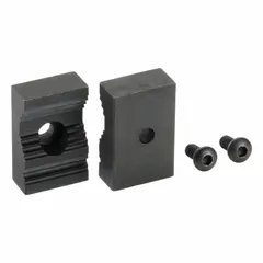 Steel screw-in pipe jaws with (2) screws. Designed for gripping and turning pipes in plumbing and maintenance tasks. Compatible with models 10D691, 10D712, 10D713, 4LT62, 4LT63, and 4LT64.