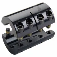 Two-piece rigid shaft coupling with 30 mm bore diameter on both ends, round keyed, and clamp-on style. Provides zero-backlash, torsionally rigid connection for precise motion control. Used in applications such as packaging, printing, and robotics where accurate torque transmission without misalignment compensation is required