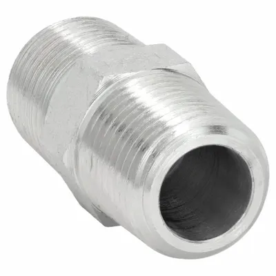 AEROQUIP Hydraulic Hose Adapter: 2 in x 2 in Fitting Size, Male x Male, NPTF x NPTF - NPTF-to-NPTF Steel Hydraulic Hose Adapters