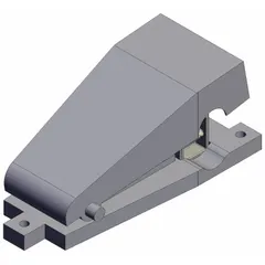 Foot pedal actuator from the VM200 Series, providing hands-free pneumatic control. Features 3 ports with 1/4 inch connections and a maximum operating pressure of 1 MPa. Suitable for industrial machinery, assembly lines, and process automation where operator safety and convenience are required.