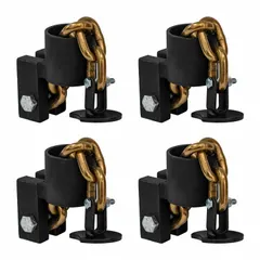 These chain tie downs are designed for securing loads on trailer beds. Each unit features steel cap ends and a chain adjustment mechanism for tensioning. Sold as a 4-pack, overall length is 4 1/2 inches.