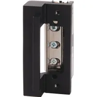 This electric strike combines cylindrical and mortise functionality, constructed in stainless steel. It operates on 12V DC input voltage and is rated for heavy-duty performance. Suitable for access control systems requiring remote locking and unlocking of doors