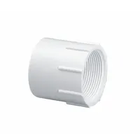 Pipe Adapter: Schedule 40, PVC, 3 in x 3 in Size, Socket x Threaded, Female x Female NPT, White (MPN 435030)