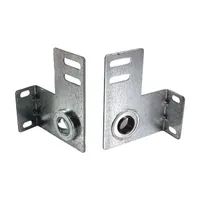 This end-mount bearing plate bracket supports garage door rollers at the end of the track. Sold as a pair (1 PR), it is used in residential and commercial garage door systems to secure the roller and maintain proper alignment during operation