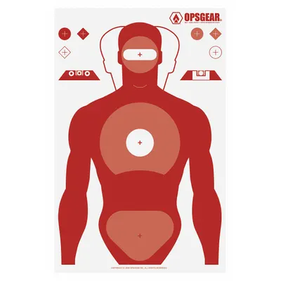 ACTION TARGET OPS-RED FULL-50 Silhouette Target, Orange, 50 Pack - Silhouette Targets