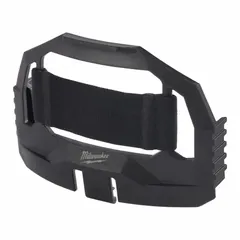 This MILWAUKEE headlamp mount is made of PC/ABS material and designed for attaching compatible flashlights to hard hats or headgear. It is suitable for tasks requiring hands-free illumination in industrial environments.