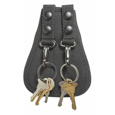 HEROS PRIDE Key Holder: Black, Nylon, Ballistic, 5 in x 115 mm, Snap Closure - Key Holders & Pouches