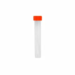 APPROVED VENDOR 15 mL Polypropylene Transport Vial with Cap, Natural Body, Orange Closure, 17 mm Neck, Self-Standing