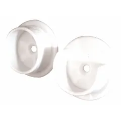 White nylon closet rod sockets for mounting rods in closets. Designed for 1 3/8 in rod diameter. Sold in packs of 100.