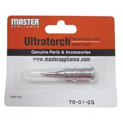 Conical soldering tip with 0.5 mm width for use with MASTER APPLIANCE Ultratorch UT-100 handpiece (model UT-100-TC). Suitable for precision soldering in electronic assembly and repair.