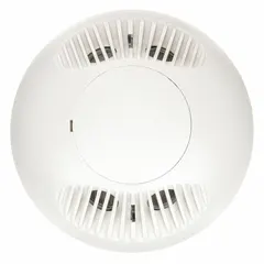 Ultrasonic occupancy sensor for ceiling mounting, designed for automatic lighting control in commercial spaces such as offices and conference rooms. Operates on 24V DC power with hard-wired connection. White housing.