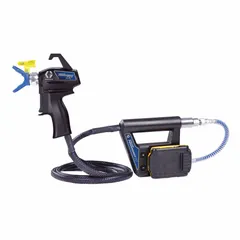 This airless spray gun from GRACO features a steel body and delivers an adjustable spray pattern width from 2 to 24 inches. It is compatible with coatings and paints, and includes a 60 Mesh Easy Out Gun Filter. Weighing 1.1 lb, it is suitable for applying finishes in industrial, maintenance, and construction settings.