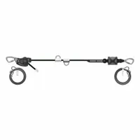 This MSA temporary horizontal lifeline is a 60 ft tie-off anchor lifeline with a 310 lb capacity. It includes bypass shuttles, features stainless steel hardware and a nylon lifeline, and mounts to anchorage points for use in temporary horizontal lifeline systems. Suitable for fall protection during elevated work requiring a temporary horizontal lifeline
