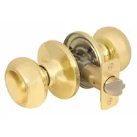 This passage knob lockset is designed for interior doors that do not require locking, such as closets or hallways. The brass construction and Rusk-style trim provide a corrosion-resistant finish suitable for commercial and industrial facilities
