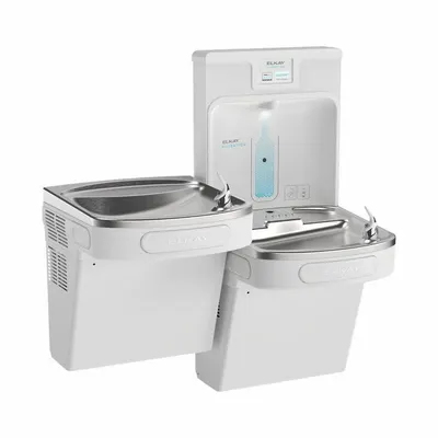 ELKAY LZSTL8WSAP-W1 On-Wall Two-Level Drinking Fountain with Bottle Filler - On-Wall Two-Level Drinking Fountains with Bottle Fillers