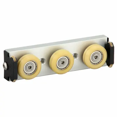 BISHOP-WISECARVER Linear Guide Carriage Assembly: PW, Size 2, 3-Roller Assembly - Bishop-Wisecarver UtiliTrak SW Wheel Plate Assemblies