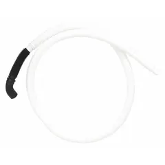 Replacement drain hose for Whirlpool washing machines and dryers. Directs water from the appliance to the drain during operation. Constructed to restore proper drainage function.