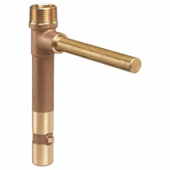 Steel quick coupler valve and key for manual operation of quick coupler valves in irrigation systems. Connects to 3/4 in MPT fittings at the outlet. Used to turn water on or off at the coupler in sprinkler networks.
