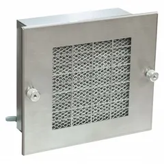 Standard square axial fan with polyamide blade and polybutylene terephthalate housing. Provides 239 cfm airflow at 0.000 in static pressure. Features terminals and IP43 rating. Suitable for cooling and ventilating electrical enclosures, control panels, and industrial equipment in indoor applications.
