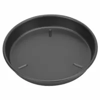 This solid anodized aluminum pizza pan from CHICAGO METALLIC measures 7 3/16 inches in overall diameter with a 1 1/2 inch depth and 14 gauge thickness. It is designed for baking and serving pizzas in commercial kitchens and food-service operations, providing even heat distribution. The pan is not NSF certified