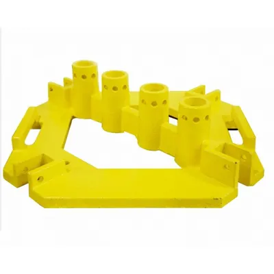 GARLOCK SAFETY SYSTEMS Guardrail Base for Guardrail 200, Yellow, Steel - Bases for Guardrails