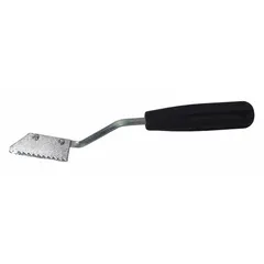 Manual tile grout saw constructed from plastic. Designed for removing old or damaged grout from tile joints in preparation for regrouting. Suitable for tile repair and renovation projects.