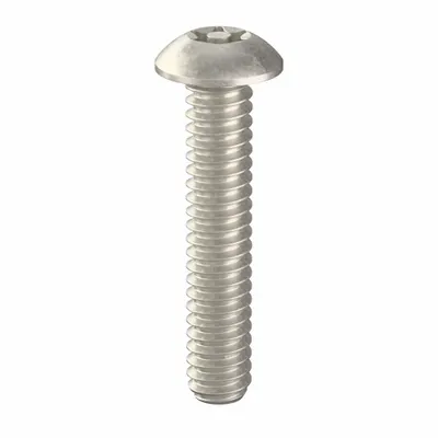 TAMPER-PRUF-SCREW Tamper Resistant Screw: #10-24 Thread Size, 1 in Lg, Stainless Steel, Plain - Button Head Tamper-Resistant Machine Screws