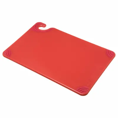SAN JAMAR Saf-T-Grip Cutting Board, 18 x 12 in, Red, Co-Polymer, NSF Certified - Saf-T-Grip Cutting Boards
