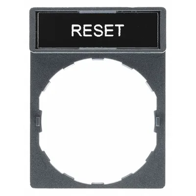 SCHNEIDER Legend Plate: 22 mm Panel Mounting Size, Rectangular - Push-Button Rings & Plates