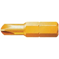 Metric Torq-Set insert bit with 10x25 industry size, featuring a diamond-coated hex shank for enhanced grip in power tool chucks. Made from S2 steel and rated for power tool use (not impact rated). Designed for precise engagement with Torq-Set fasteners in assemblies requiring specialized drive geometry.