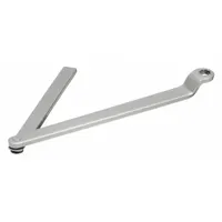 Replacement arm for LCN 1460 series door closers. Regular arm type with adjustable spring, constructed from aluminum. Used to restore proper door control and closing force in commercial and industrial door maintenance and repair applications