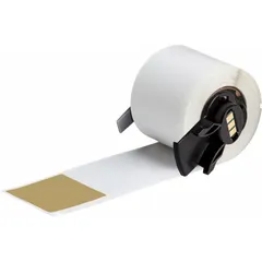 Precut vinyl label roll for wire and cable identification. Each label measures 6 in x 1 1/2 in with a brown matte finish. Designed for wire diameters from 0.64 in to 1.43 in. Compatible with BMP61 printer series and requires M7-R4300 ribbon.