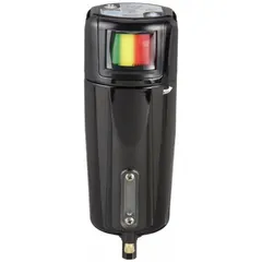 Sterile compressed air filter with 1/2 in NPT port size, 0.01 micron filtration rating, and 58 cfm flow capacity. Aluminum body rated for 250 psi maximum operating pressure. Suitable for removing oil aerosols and particulates in pneumatic systems requiring clean, oil-free air.