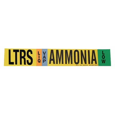 BRADY Ammonia Adhesive Pipe Marker LTRS - Ammonia Adhesive Pipe Markers
