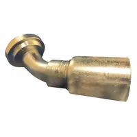 Carbon steel straight crimp hose fitting with flange connection for -16 hose dash size. Male x male configuration with 1"-11 thread. Used in high-pressure hydraulic systems to create a permanent connection between hose and flange port
