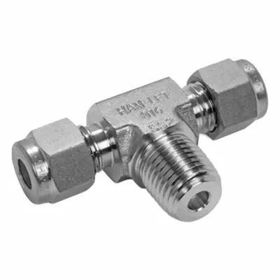 HAM-LET Let-Lok Double-Ferrule Compression Tee Fitting - Double-Ferrule Stainless Steel Fittings