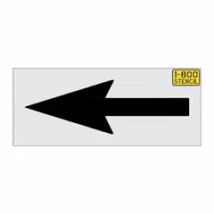 This arrow stencil is used for marking directional indicators on floors, walls, or equipment in industrial facilities. It measures 72 inches wide by 24 inches tall with a thickness of 0.125 inches. Suitable for creating clear, repeatable directional signage to guide traffic and designate pathways.
