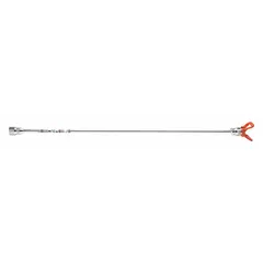 This 30-inch extension pole attaches to GRACO X5 series paint sprayers to extend reach for painting ceilings, high walls, and other hard-to-access surfaces. It allows users to cover larger areas without repositioning ladders or scaffolding.