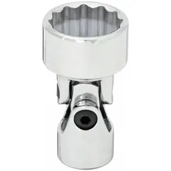 This 3/8" drive SAE flex socket features a 7/8" 12-point opening and a chrome finish. The flex design allows access to fasteners in confined or offset positions where a standard socket cannot be used. Suitable for general fastening tasks in automotive, machinery, and assembly applications.