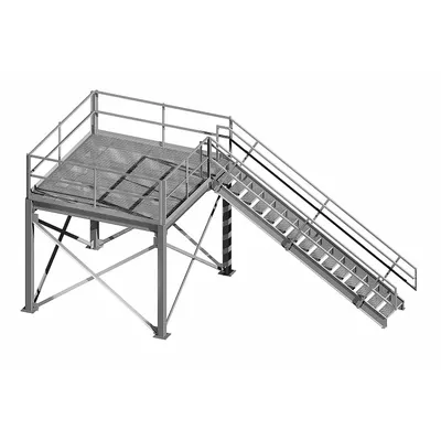 PORTA-KING Guard Tower: 10 ft x 12 ft x 20 ft, Gray, Steel - Guard Platforms