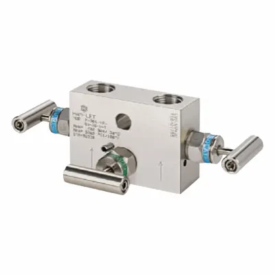 HAM-LET 3-Valve Manifold, 1/2" FNPT, 8700 psi, FKM Seals - 3-Valve Manifolds